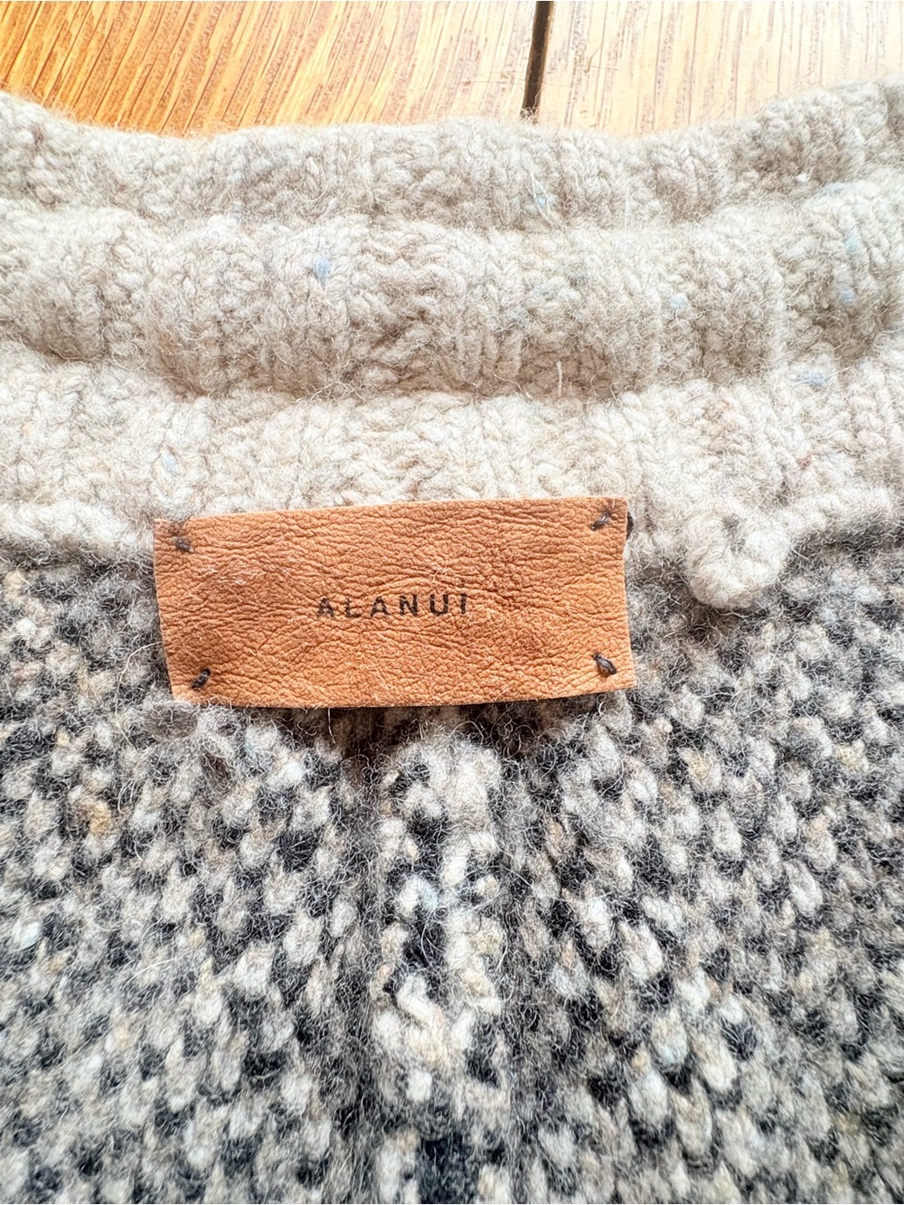 Alanui Wild Spirit Intarsia Leopard Print Grey Wool Blend Chunky Knit Sweatpants - Picture 14 of 15
